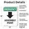 Signmission Assembly Point (Down Arrow) With Symbol, 12 in W x Rectangle, Aluminum OS-2PACK-EM-A-1218-V-10429 - alternate 3